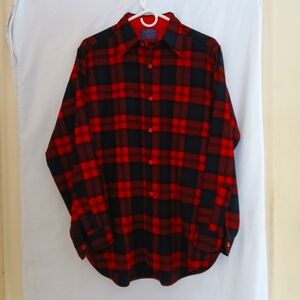 Pendleton Vintage Plaid 100% Virgin Wool Shirt Made in USA